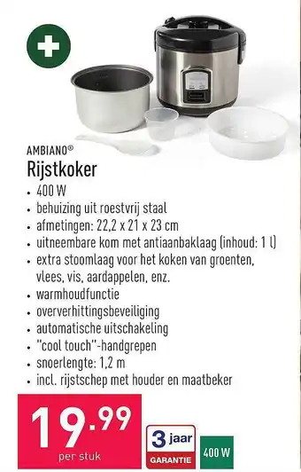 ALDI Ambiano rijstkoker aanbieding