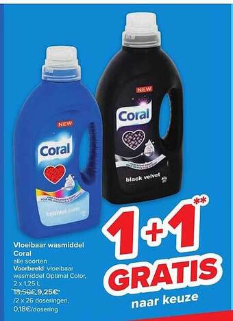 Carrefour Vloeibaar wasmiddel coral aanbieding