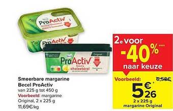 Carrefour Smeerbare margarine becel proactiv aanbieding