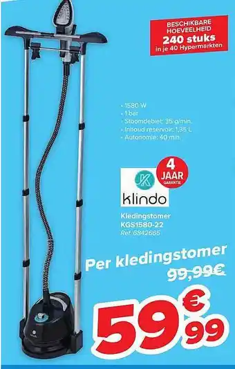 Carrefour Klindo kledingstomer aanbieding