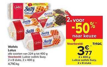 Carrefour Wafels lotus aanbieding