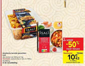 Carrefour Aziatische bereide gerechten isali aanbieding