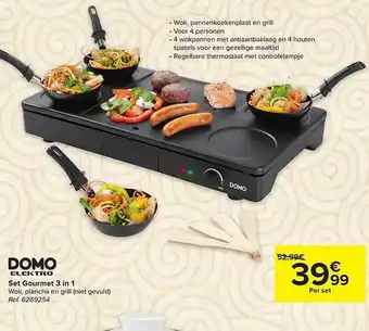 Carrefour Domo elektro set gourmet 3 in 1 aanbieding