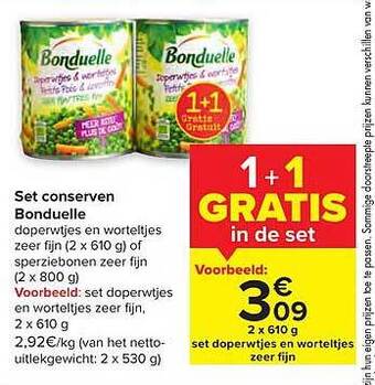 Carrefour Set conserven bonduelle aanbieding