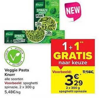 Carrefour Veggie pasta knorr aanbieding