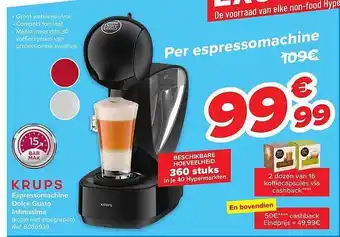 Carrefour Krups espressomachine dolce gusto infinissima aanbieding