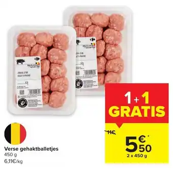 Carrefour Verse gehaktballetjes 2 x 450g 1+1 gratis aanbieding