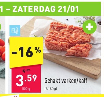 ALDI Gehakt varken/kalf aanbieding