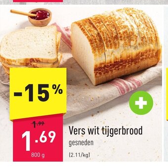 ALDI Vers wit tijgerbrood 800 g aanbieding