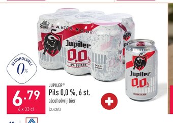 ALDI Jupiler Pils 0,0%, 6 x 33 cl aanbieding