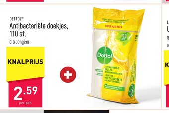 ALDI Dettol Antibacteriele doekjes, 110 st. aanbieding
