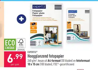 ALDI Expertiz Hooglanzend fotopapier 10 x 15 cm aanbieding
