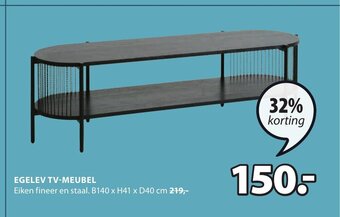Jysk Egelev TV-Meubel B140 x H41 x D40 cm aanbieding