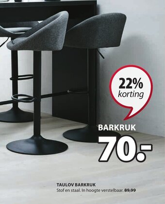 Jysk Taulov Barkruk aanbieding