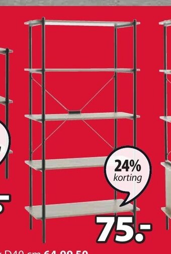 Jysk Vandborg rek 5 schappen B80 x H163 x D40 cm aanbieding
