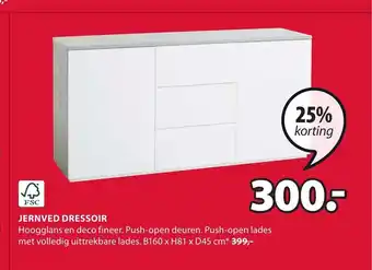 Jysk Jernved Dressoir B160 x H81 x D45 cm aanbieding