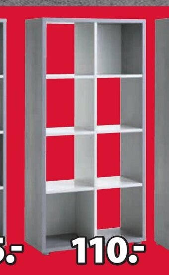 Jysk Haldager Scheidingswand 8 schappen B72 x H147 x D35 cm aanbieding