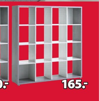 Jysk Haldager Scheidingswand 16 schappen B140 x H147 x D35 cm aanbieding