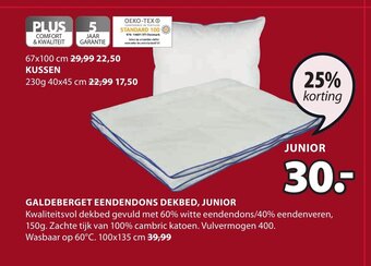 Jysk Galdeberget Eendendons Dekbed, Junior 100 x 135 cm aanbieding
