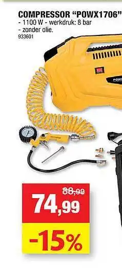 Hubo Powerplus compressor aanbieding