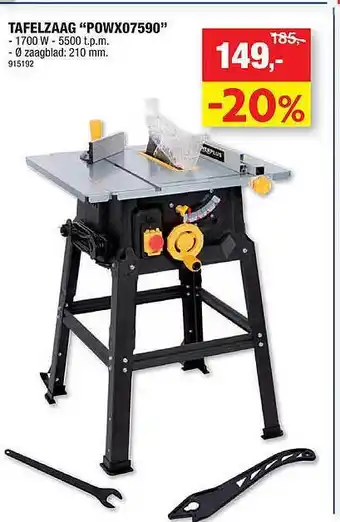 Hubo Powerplus tafelzaag aanbieding