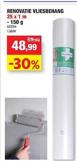 Hubo Renovatie vliesbehang 25 x 1 m - 150 g aanbieding