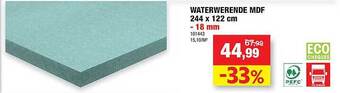 Hubo Waterwerende mdf 244 x 122 cm aanbieding
