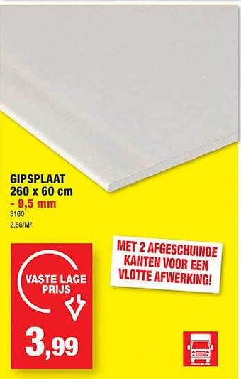 Hubo Gipsplaat 260 x 60 cm aanbieding