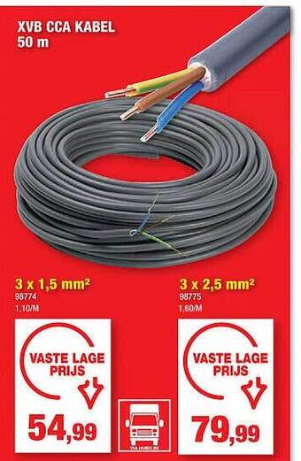 Hubo Xvb cca kabel aanbieding