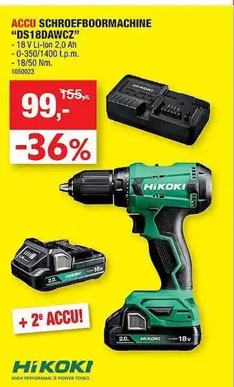 Hubo Hikoki accu schroefboormachine aanbieding