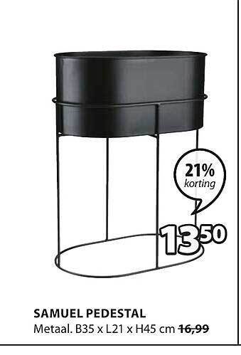 Jysk Samuel pedestal aanbieding