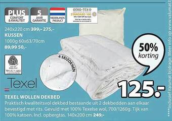 Jysk Texel wollen dekbed aanbieding
