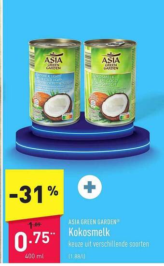 ALDI Asia green garden kokosmelk aanbieding
