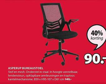 Jysk Asperup bureaustoel aanbieding