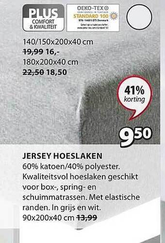 Jysk Jersey hoeslaken aanbieding