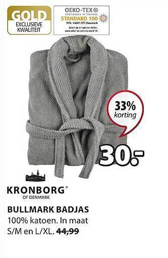 Jysk Kronborg bullmark badjas aanbieding
