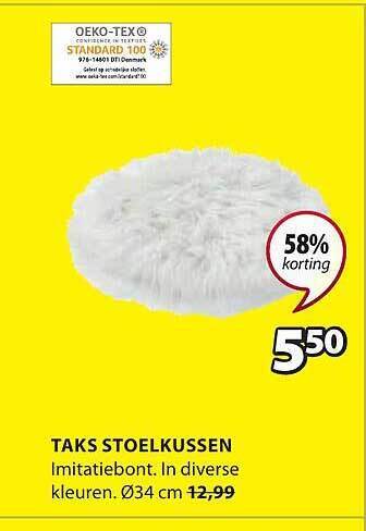 Jysk Taks stoelkussen aanbieding