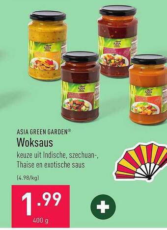 ALDI Asia green garden woksaus aanbieding
