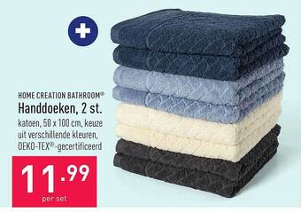 ALDI Home creation bathroom handdoeken, 2 st aanbieding