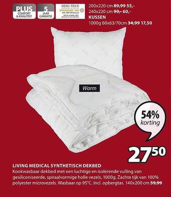 Jysk Living medical synthetisch dekbed aanbieding