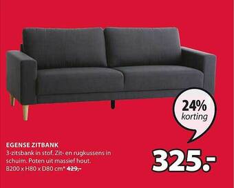 Jysk Egense zitbank aanbieding