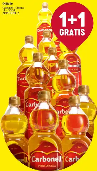 Delhaize Carbonell - Classico Olijfolie 1L 1+1 Gratis aanbieding