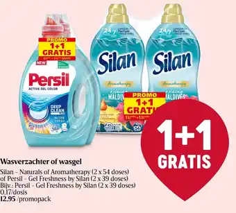 Delhaize Silan - Naturals of Aromatherapy of Persil - Gel Freshness b Silan Wasverzachter of Wasgel 1+1 Gratis aanbieding