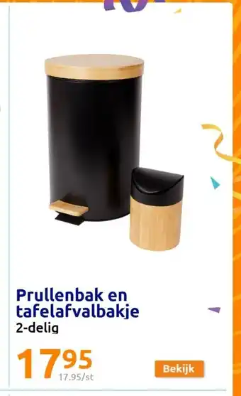 Action Prullenbak en tafelafvalbakje 2-delig aanbieding