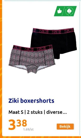 Action Ziki boxershorts aanbieding