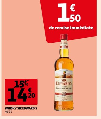 Auchan Whisky sir edward's 40° 1L aanbieding