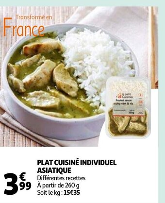 Auchan Plat cuisine individuel asiatique aanbieding