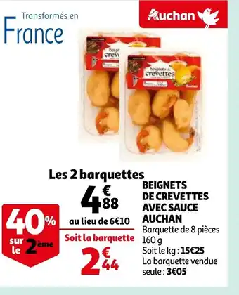 Auchan Beignets de crevettes avec sauce aanbieding