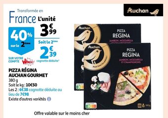 Auchan Pizza regina gourmet 380g aanbieding