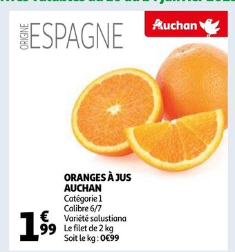 Auchan Oranges a jus aanbieding